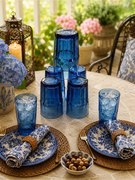 Libbey Other - 5 Vintage Libbey’s Dura Tuff Cobalt Blue Tumblers/Glasses 12oz